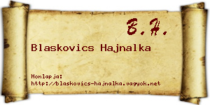 Blaskovics Hajnalka névjegykártya